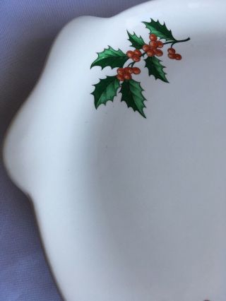 Harmony House by Salem Christmas Cake Plate Platter Holly & Berries 4