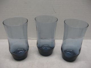 Vintage Libby Smokey Blue Water Juice or Ice Tea Glasses Set of 6 2