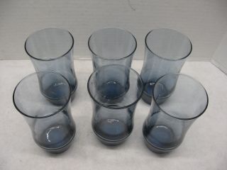 Vintage Libby Smokey Blue Water Juice or Ice Tea Glasses Set of 6 4