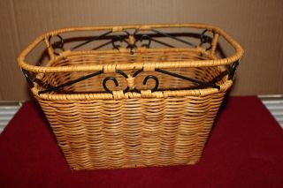 L 2174 Princess House Casual Home Handwoven Organizer Basket Small 12 " X 8 " X 8 "