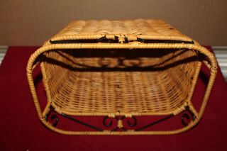 L 2174 Princess House Casual Home Handwoven Organizer Basket Small 12 