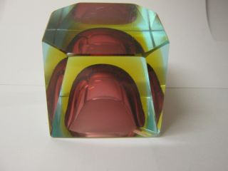 murano summerso ash tray aubergine yellow and clear 4