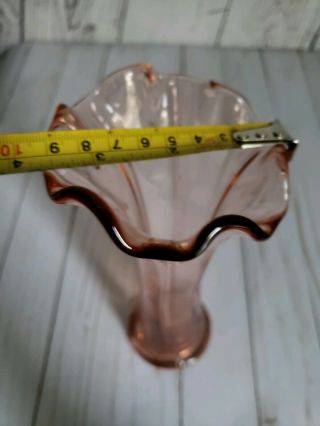 Vintage Murano Style Glass Pink Vase 10 