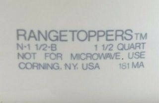 Vintage Corning Ware Rangetopper Spice of Life 1 1/2 Qt Saucepan w/Lid N - 1 1/2 - B 7