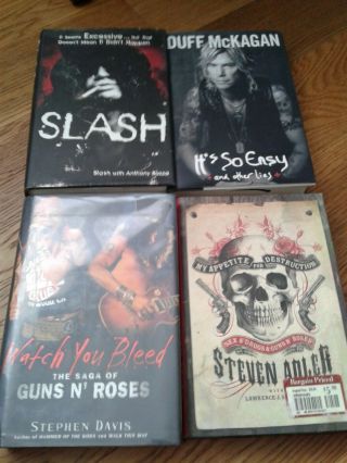 Guns N Roses 4 Book Bundle : Slash,  Duff Mckagean,  Steven Adler,  Watch You Bleed