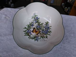 Royal Worcester Herbs Rosemary Large Scalloped Serving Bowl England 8 5/8”