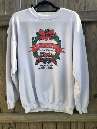 Vintage Dolly Parton Christmas Dixie Stampede Sweatshirt Large White
