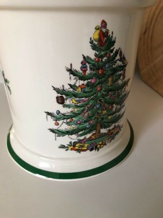 Spode Made In England CHRISTMAS TREE Cookie Jar w/ Lid 3