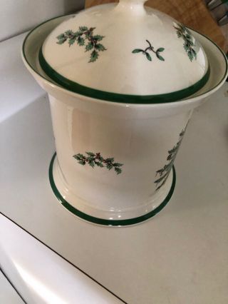 Spode Made In England CHRISTMAS TREE Cookie Jar w/ Lid 7