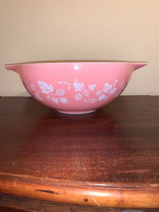 Vintage Pyrex Mixing Nesting Bowl Gooseberry Pink Cinderella 4 Quart Nesting 444