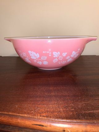 Vintage Pyrex Mixing Nesting Bowl Gooseberry Pink Cinderella 4 Quart Nesting 444 2