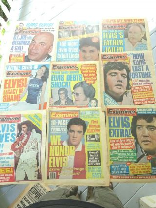 9 1977 - 1978 National Examiner Newspaper With Elvis Presley On Front Cover