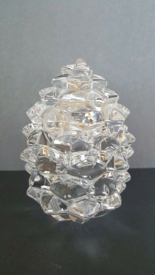 Tiffany & Co.  Crystal Pine Cone Jewelry Trinket Box Jar With Lid