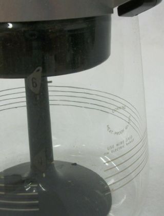 Vintage 6 - Cup Corning Glass Coffee Pot Percolator Carafe Basket Chrome Stripes 6
