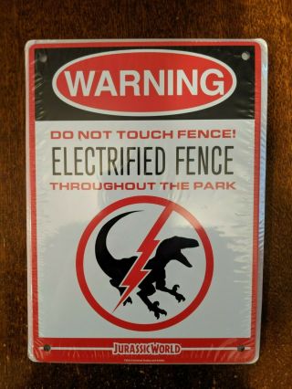 Jurassic World Electrified Fence Sign - Loot Crate - Jurassic Park -,