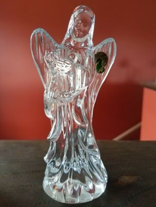 Waterford Crystal Angel W/harp Nativity Figurine