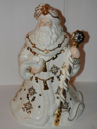 Lenox For The Holiday Christmas 2003 Florentine & Pearl Jeweled Santa Cookie Jar