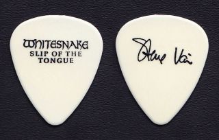 Whitesnake Steve Vai Signature Off - White Guitar Pick - 1990 Slip Of Tongue Tour