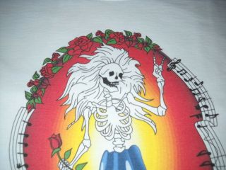 Grateful Dead Rosebud Skeleton Jerry Garcia Alembic Guitar T - Shirt - Large -