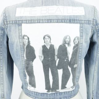 The Beatles Denim Jacket Blue Jean Trucker Upcycle Mccartney Lennon Junior Large
