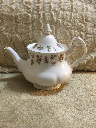 Vintage Royal Albert Bone China England Winsome Pattern Large Size Teapot