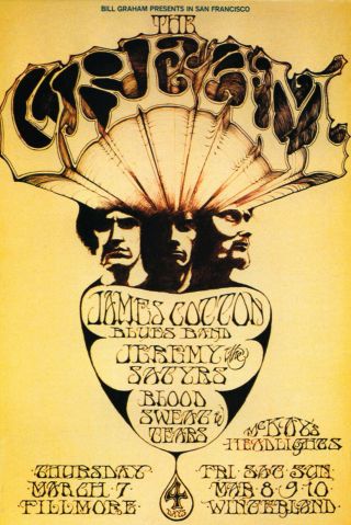 The Cream 1968 Fillmore/winterland Concert Tour Poster