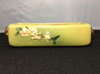 Roseville Art Pottery Green Apple Blossom Window Box Planter Guc 368 - 8