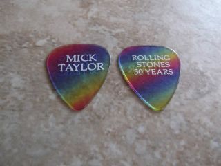Rolling Stones 2013 Printed Mick Taylor 50 Years Guitar Pick Clear / Rainbow