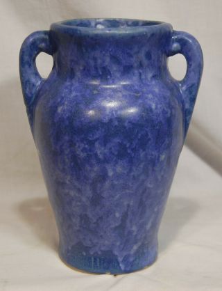Vintage Blue Brush Mccoy Pottery Vase C.  1920 " S