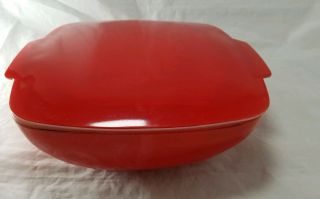 Vintage Pyrex 525b Red 2 1/2 Quart Covered Casserole Dish With Lid