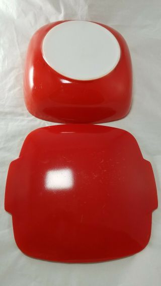 Vintage Pyrex 525B Red 2 1/2 Quart Covered Casserole Dish With Lid 5
