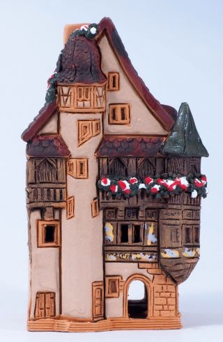 Ceramic house incense burner ' Pfister house in Colmar,  France ',  10 cm,  © Midene 3