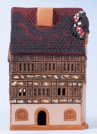 Ceramic house incense burner ' Pfister house in Colmar,  France ',  10 cm,  © Midene 6