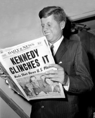 John F Kennedy Reading The Newspaper 8x10 Photo Print