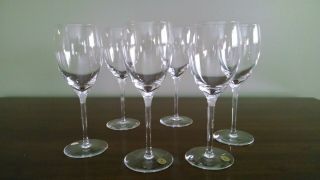 Val St.  Lambert Clear Crystal Wine Glasses - Set Of 6