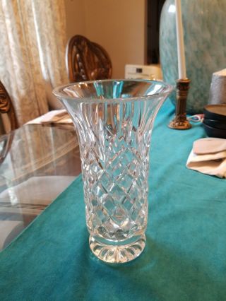 Vintage Waterford Crystal Lismore Footed Vase 8 1/2 " X 5 " Signed