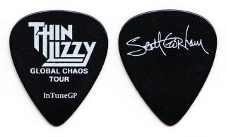 Thin Lizzy Scott Gorham Signature Black/white Guitar Pick 2003 Global Chaos Tour