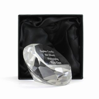 Personalised Engraved Diamond Paperweight - Wedding Anniversary Birthday Gift