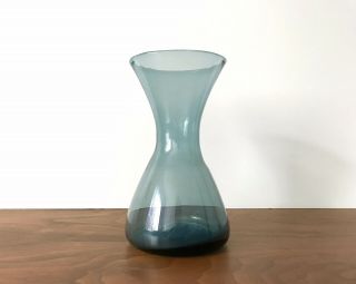 Vintage Blenko Glass Vase 5318 By Wayne Husted In Turquoise Mid Century Modern