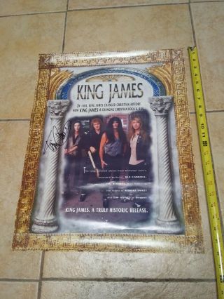 1994 King James Band Poster Signed By Timothy Gaines.  Stryper Robert Sweet