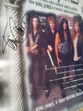1994 KING JAMES BAND POSTER SIGNED BY TIMOTHY GAINES.  Stryper Robert Sweet 2