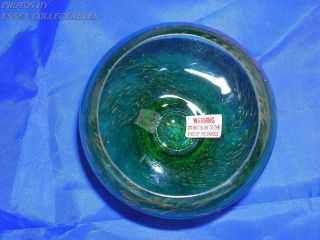 Caithness Crystal Scotland Art Glass 2 Green Gold Swirl Candle Holders P,  P 4