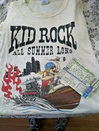 Kid Rock T - Shirt L,  All Summer Long & Concert Tickets 2002 Madison Square Garden