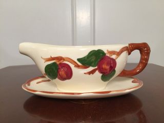 Vintage Franciscan - Ware Apple Pattern Gravy Boat W/ Attached Underplate Usa