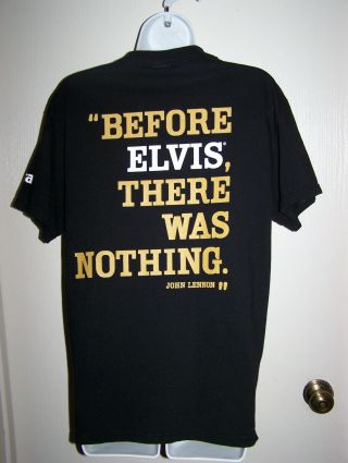 " Before Elvis Presley,  There Was Nothing " John Lennon (m) T - Shirt Harrah 