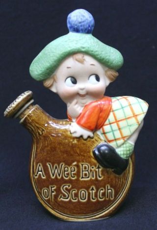 Antique Schafer Vater Germany A Wee Bit Of Scotch Nipper Flask Figural Girl