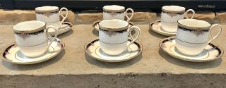 6 Noritake “palais Royal” Bone China Tea Cups & Saucers