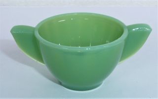 Akro Agate Small Interior Panel Green Luster Sugar No Darts Child Tea Set