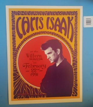 Chris Isaak - Concert Poster Wiltern Theater Los Angeles 1991 - 18x13 "