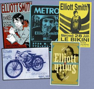 Elliott Smith Concert Poster X5 Deluxe Fridge Magnet Set